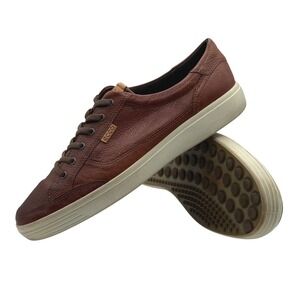 ECCO Men's Leather Brown Lace Up Low Top Sneakers Shoes Size 13 US 47 EU Comfort